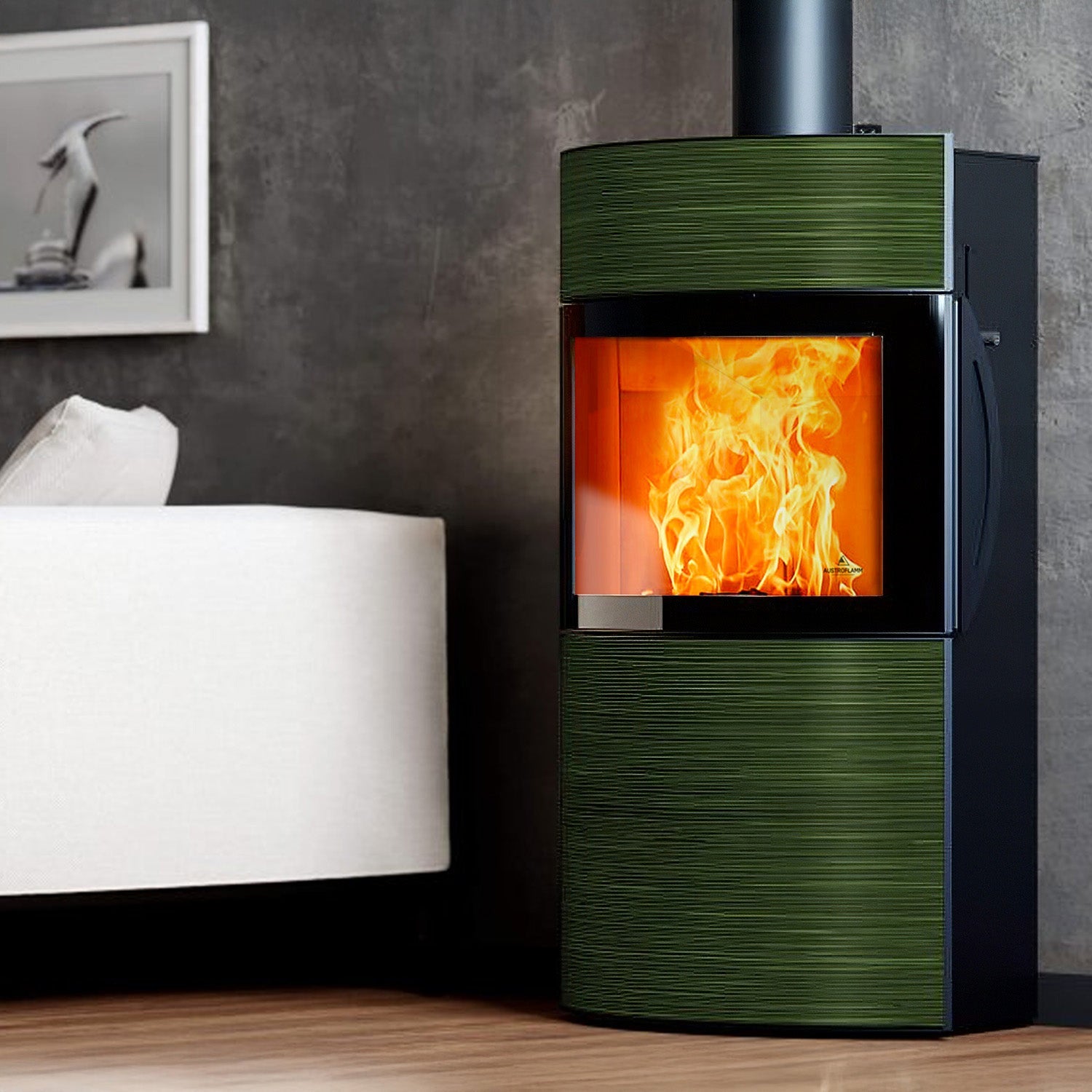 Austroflamm Fynn Xtra 2.0 Kaminofen Altgrün LIMITED EDITION