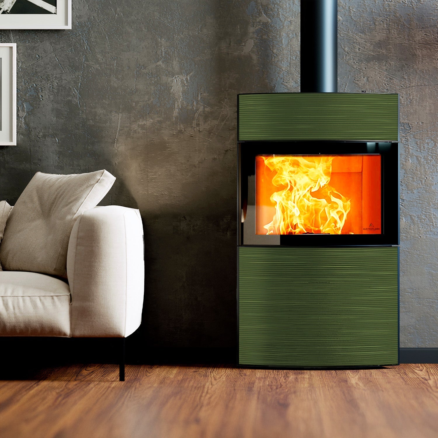 Austroflamm Fynn Xtra 2.0 Kaminofen Altgrün LIMITED EDITION