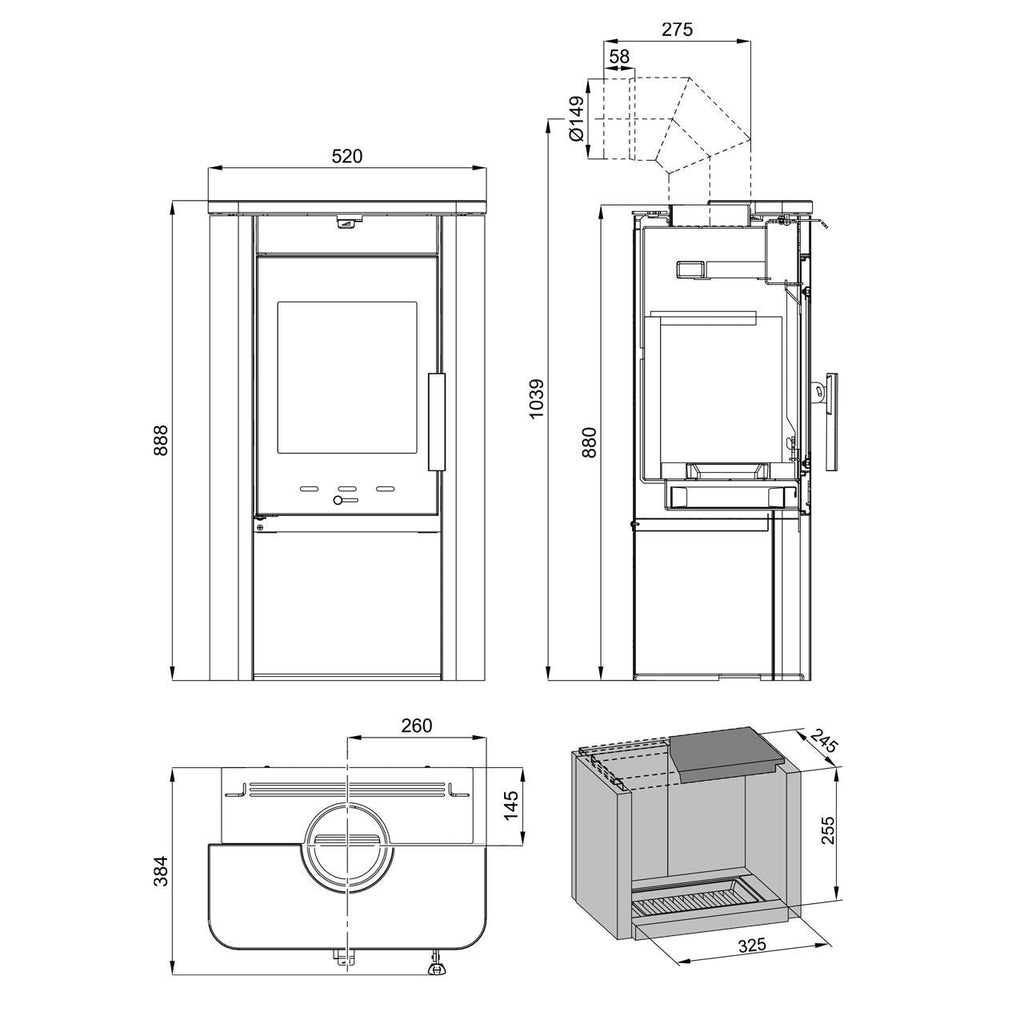 Kaminofen Haas & Sohn Prunus 6,4 kW - Ausführung: Serpentino