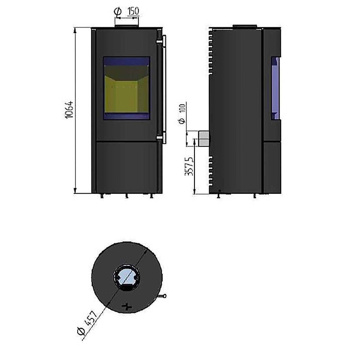 Kaminofen Haas und Sohn Lure 5,5 kW - Ausführung: mit Topplatte