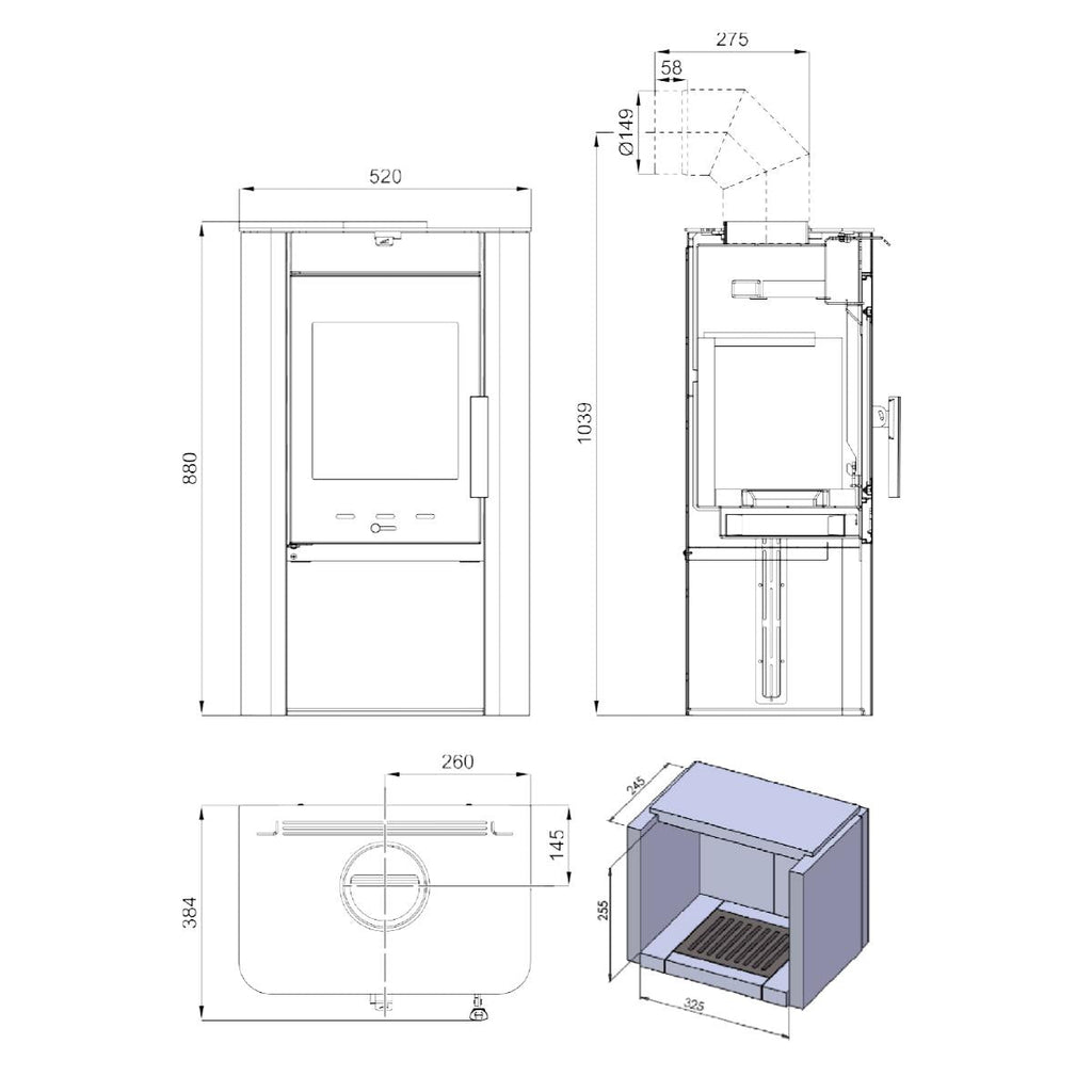 Kaminofen Haas und Sohn Prunus II 7,4 kW - Ausführung: Stahl
