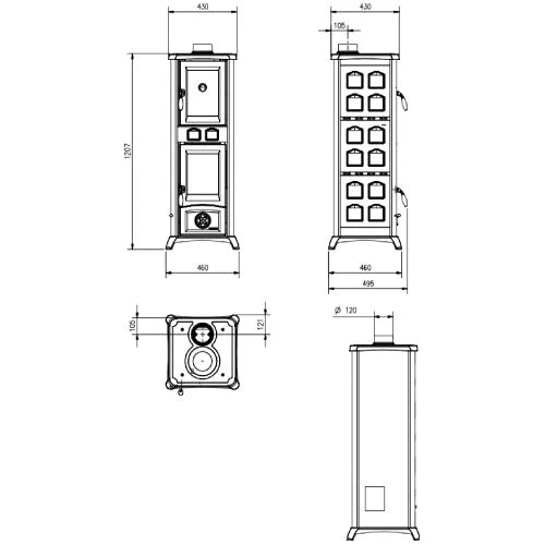 Kaminofen La Nordica Gemma Forno.165 Petra 7,3 kW mit Backfach