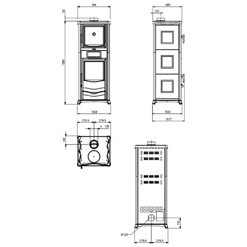 Kaminofen La Nordica Rossella Plus Forno Evo 9,1 kW mit backfach