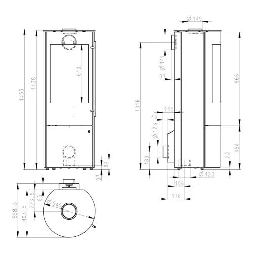 Kaminofen Olsberg Tacora Compact 6 kW raumluftunabhängig