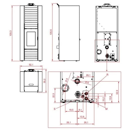 Pelletofen Palazzetti Ecofire Martina Idro Lux 10 kW wasserführend