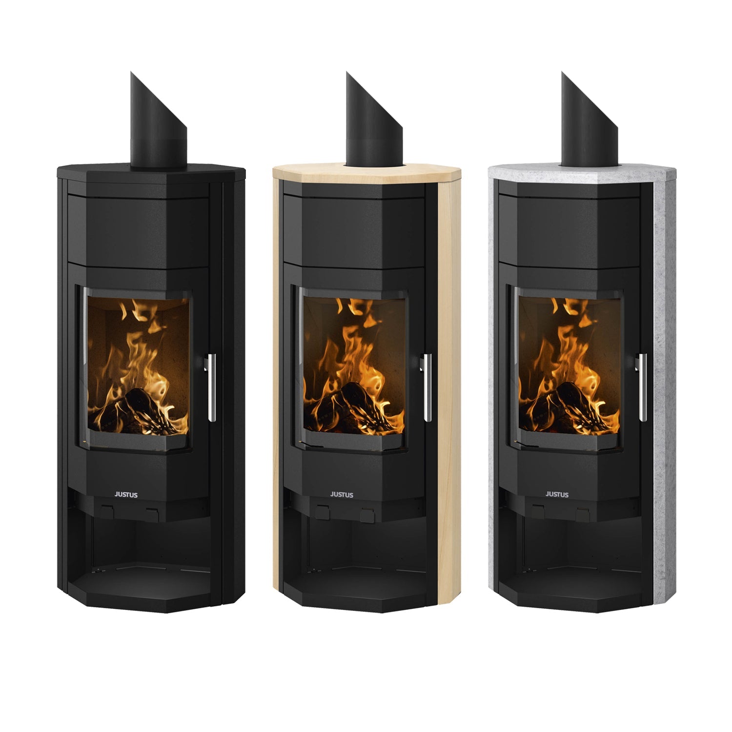 Justus Usedom 5 W+ 2.0 Kaminofen Stahl Schwarz/Sandstein