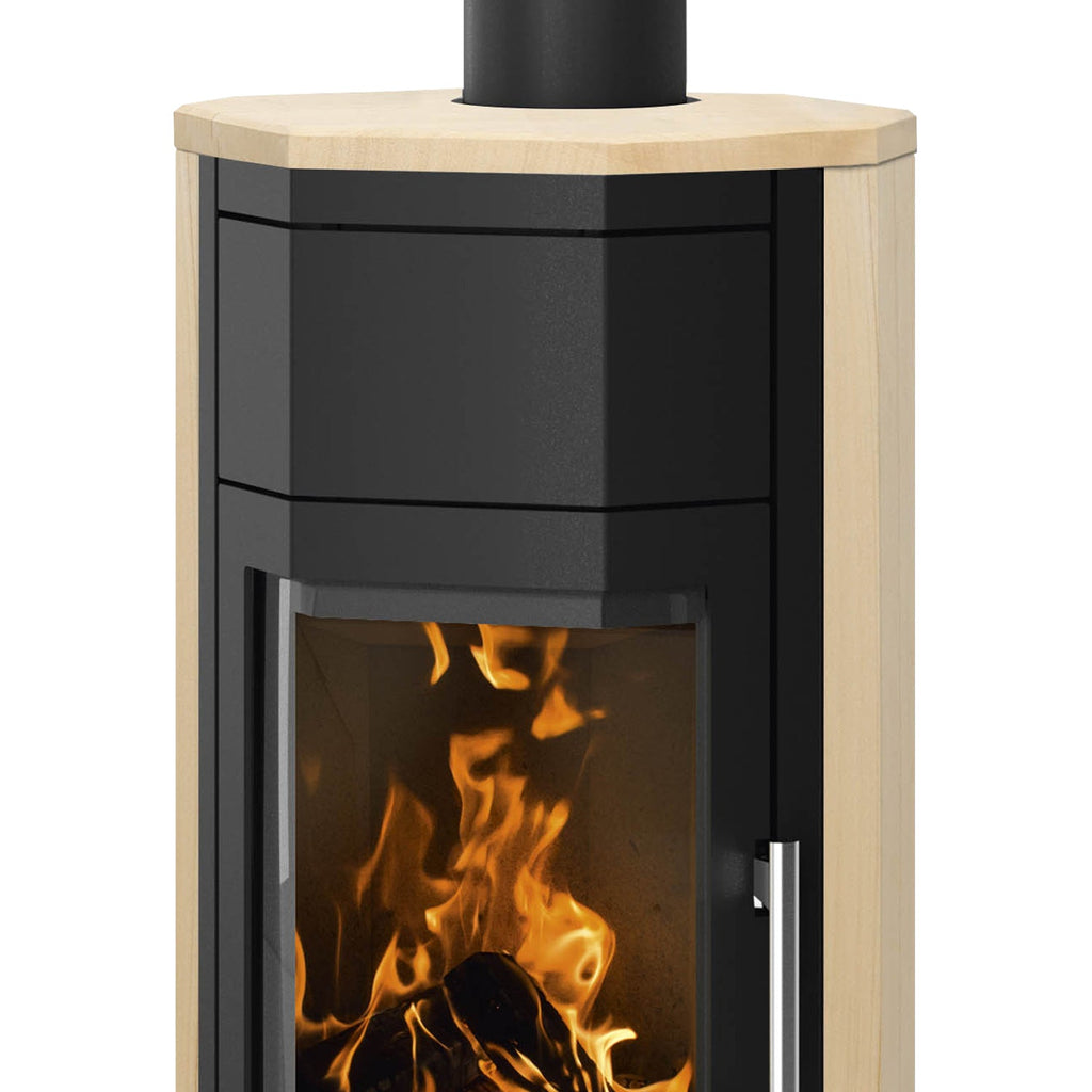 Justus Usedom 5 W+ 2.0 Kaminofen Stahl Schwarz/Sandstein